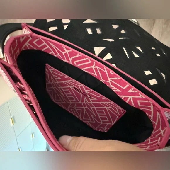 KENZO Hot Pink Laser Cut Leather Flying Crossbody Bag in Pristine Condition - Picture 17 of 17